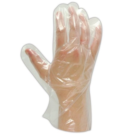 MAGID ComfortFlex, Poly Disposable Gloves, Polyethylene, Powder-Free, S, 100 PK, Clear H99BOXEMB-S